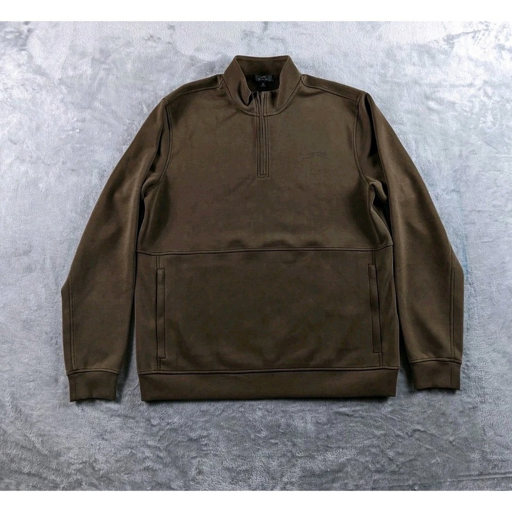 Sun Day Red Sweatshirt Mens Medium Brown 1/4 Zip Pacific Luxe Golf Pullover READ